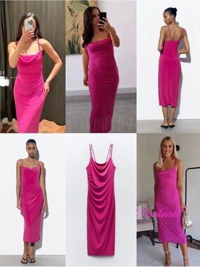 ZARA Dress with draped neckline 1165/134